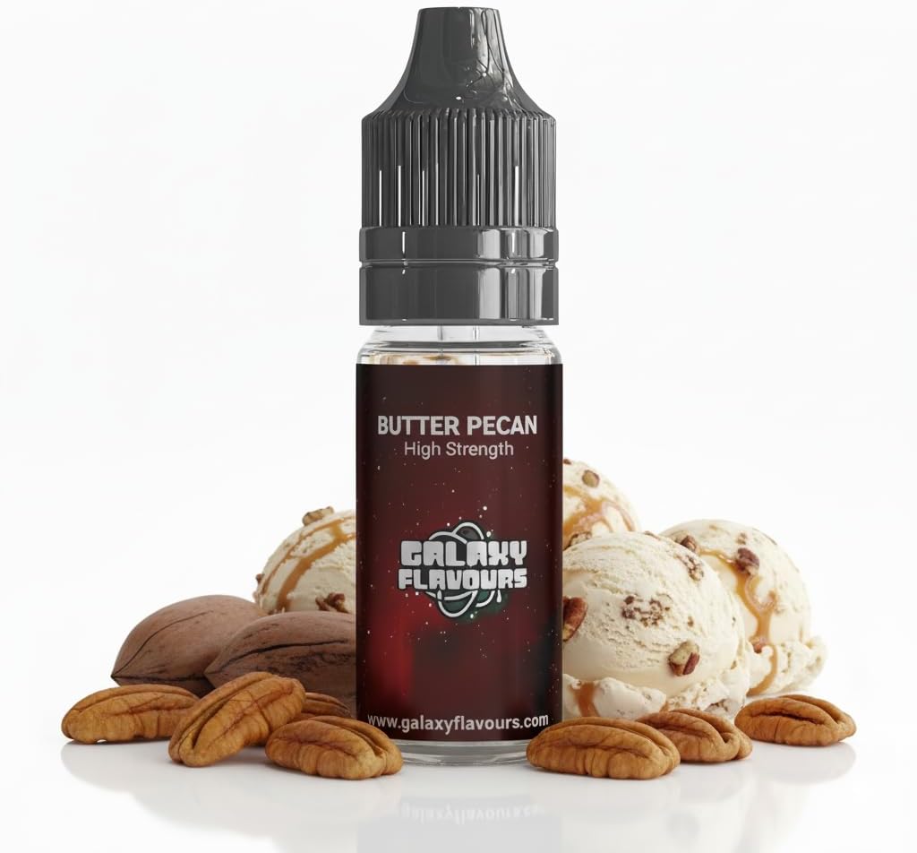 Butter Pecan Food Flavouring Drops 10ml - Premium Nutty Extract for Professional Baking & Luxury Pecan Beverages - High Strength Food Grade Concentrate by GALAXY FOOD FLAVOURS