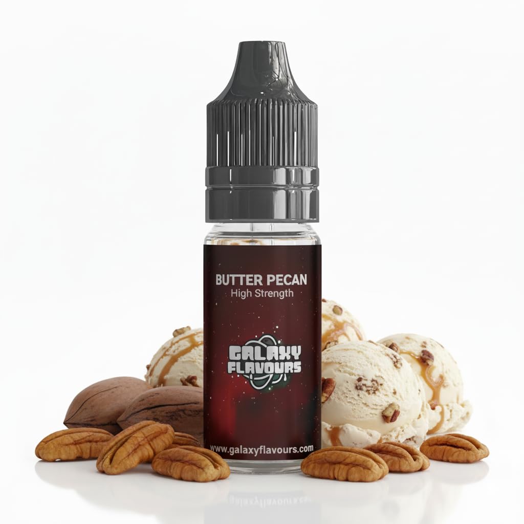 Butter Pecan Food Flavouring Drops 10ml - Premium Nutty Extract for Professional Baking & Luxury Pecan Beverages - High Strength Food Grade Concentrate by GALAXY FOOD FLAVOURS