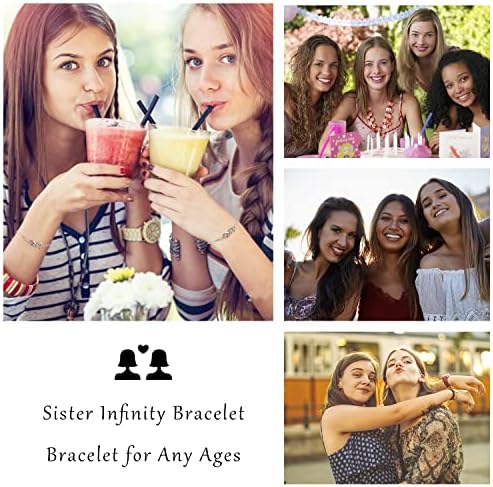 Lydreewam Sister Bracelet for Women Girls 925 Sterling Silver Infinity Bracelet for Sisters Bestie Friendship Birthday Gift, Adjustable 16+3cm
