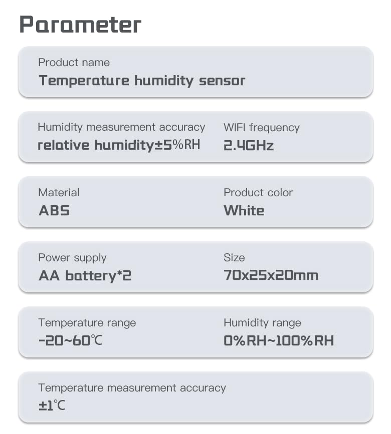 Image of Zigbee Temperature and Humidity Sensor, Wireless Thermometer for Home Automation, Remote Monitoring, Compatible with Hub /Gateway Devices with Zigbee Hub Built-in