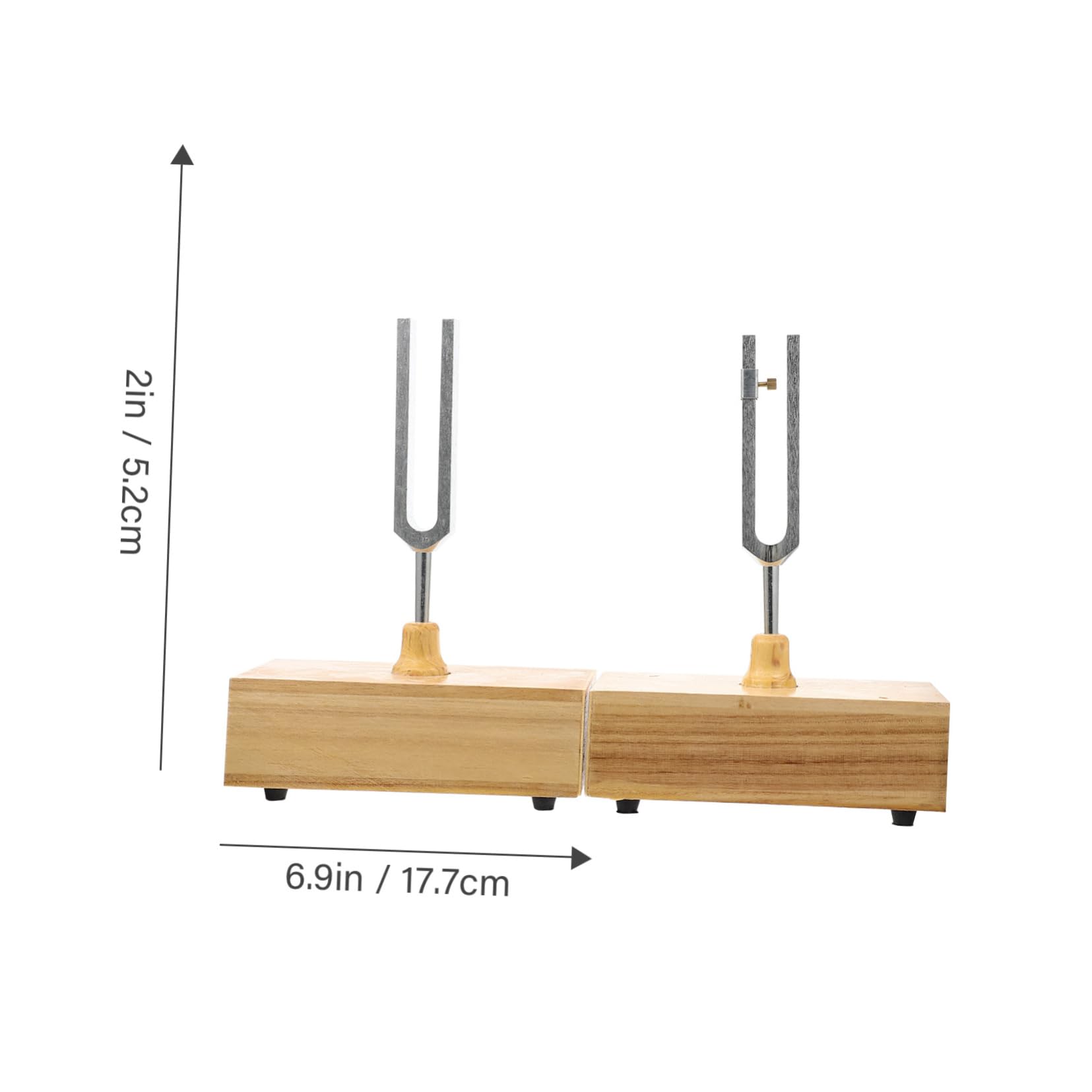 Stimmgabel Satz 440hz für Physikalische Experimente mit Holzsockel | 1 Satz mit Hammer, Metall und Holz, Klare Tonhöhe, Verstellbar, für Physikversuche