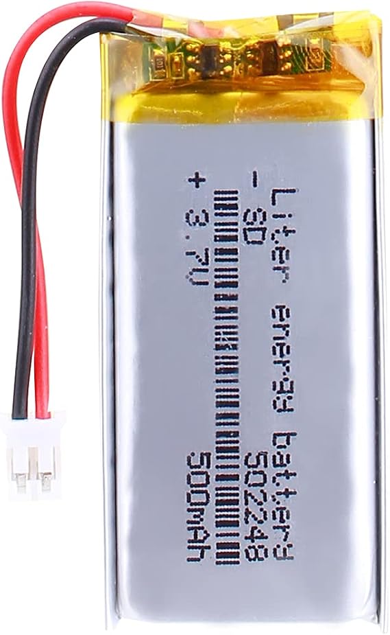 Liter energybattery 3.7V Lipo Battery 500mAh Rechargeable Lithium ion Polymer Battery 502248 with JST Connector