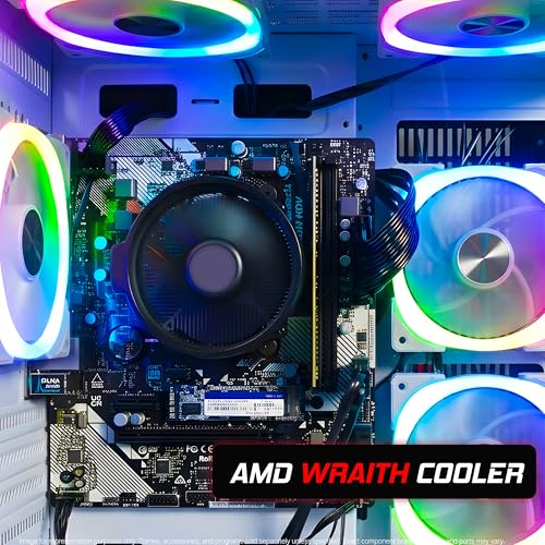Image of SAAV Prebuilt Gaming PC Desktop Computer Tower AMD Ryzen 5 8500G Radeon 740M Graphics 16GB DDR5 256GB NVMe SSD WiFi 6 Bluetooth Windows 11 White Air Cooler RGB PC Gaming