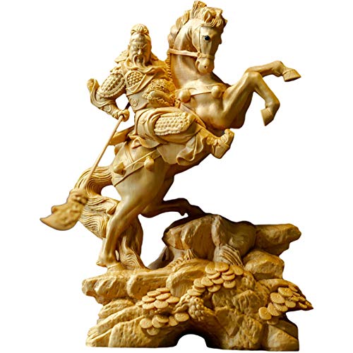 Statue en bois Guanyu Les Trois Royaumes figurine Guan Gong décoration Home Office
