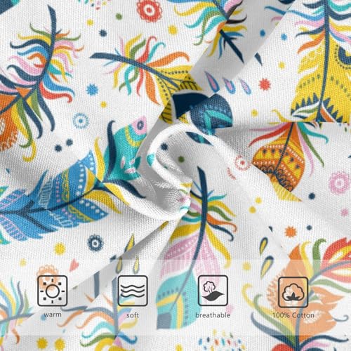 Boys' Exclusive Briefs Toddler Underwear 95% Combed Cotton Boxerbriefs 2T Colorful Feather Pattern 53