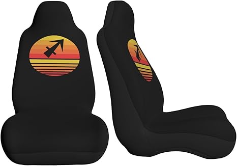 Zodiac Sagittarius Symbols Car Seat Covers Front Seat Covers Protector Car Interior Decor Set of 2 Fit Most Car Seat Covers for Car SUV Truck Sedan