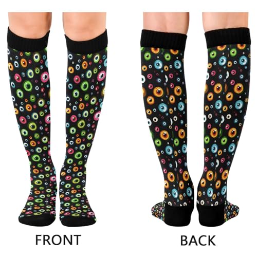 Image of Wusikd Blue Yellow Monster Trucks Compression Socks for Women and Men Circulation Long Socks for Athletic Running 1