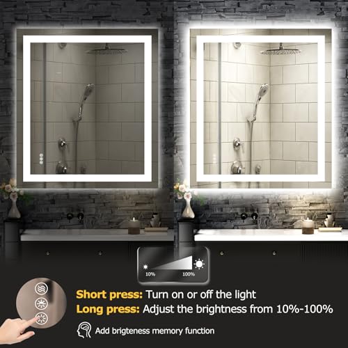 Image of Hivone 36 inchX32 inch LED Bathroom Mirror with Lights, UL Listed