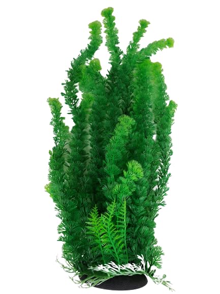 Jumbo Extra Large Tall Plastic Aquarium Plants Stand 50-52cm Tall Green Fine Artifical Foliage