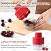 SCHVUBENR 7-IN-1 Large Cherry Pitter Tool - Portable Cherry Corer Pitter with Ergonomic Push Design - Easy to Use for Making Cherry Jam - Pit 7 Cherries at Once, Saving Time & Effort - Red