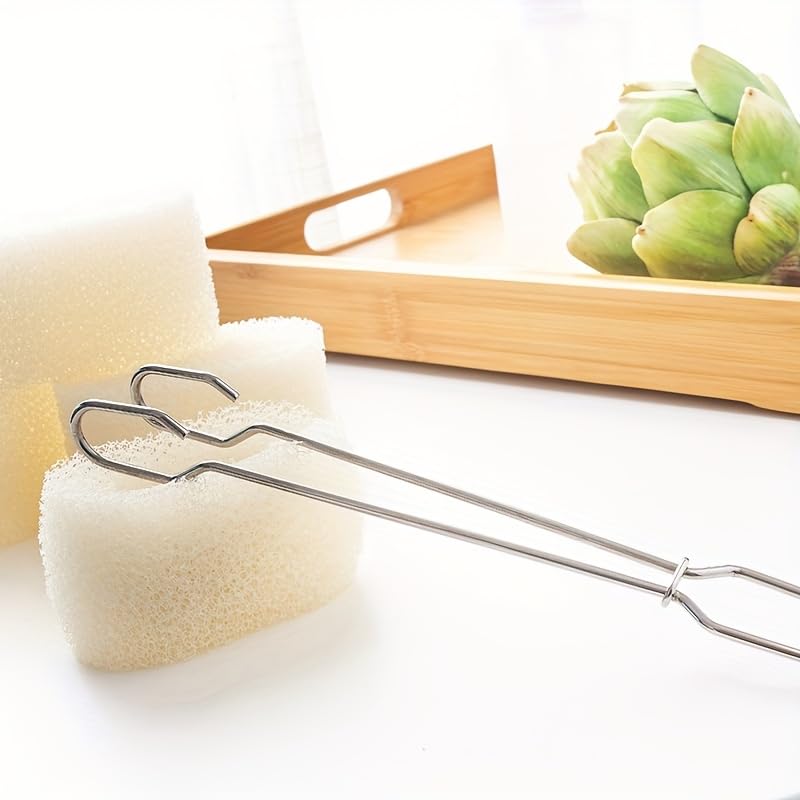 Image of Sponge Bottle Dish Brush with Handle, Non-Scratch Scrubber for Glasses, 3 Refill Heads