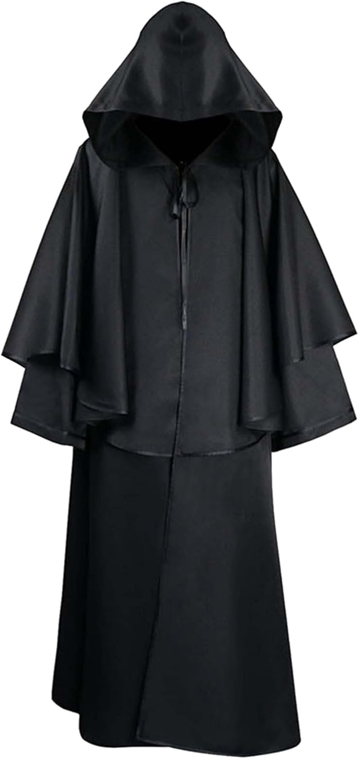 Wankang Men Women Tunic Hooded Robe Cloak Knight Fancy Cool Cosplay Costume Halloween Costume Tunic Hoodies Robe Capes Adult
