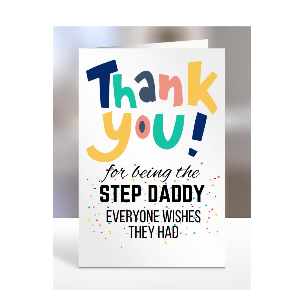 Card for Step Daddy, Birthday Gifts for Men or Women, Him, Her, Presents for Christmas, Thank You for Being The Step Daddy everyone wishes they had, Appreciation, A5-90_176