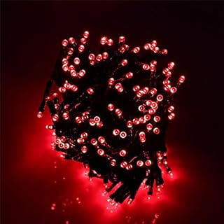 AZX (200 Leds 8 Modes) 22m Red Solar String Lights, Led Solar Powered Fairy String Lights Indoor Outdoor Christmas Lights For Garden Fence Landscape Patio Yard Decors