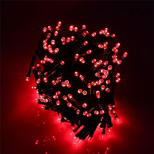 AZX (200 Leds 8 Modes) 22m Red Solar String Lights, Led Solar Powered Fairy String Lights Indoor Outdoor Christmas Lights For Garden Fence Landscape Patio Yard Decors