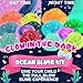 Ocean Glow in The Dark Slime Kit 9 Pack, with Deep Sea Slime Charms, Sensory DIY Rainbow Slime for Kids, Glow Party Favors for Girls & Boys, Halloween