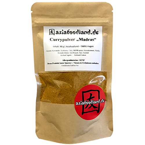 Asiafoodland - Curry Pulver - Madras - zum würzen und abschmecken, 1er Pack (1 x 90g)