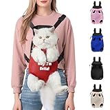 Sac  Dos pour Chien Personnalis avec Broderie Nom, Design Ajustable Pattes Avant Sorties, Sac Transport Chien Respirant avec Trou Queue et Soutien Thoracique Petits/Moyens Chien (Rouge, Medium)