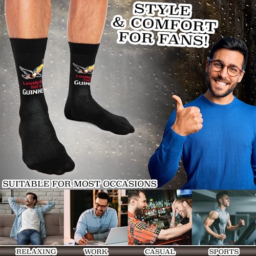 Guinness Men's Crew Socks Pack of 4 Black Soft Rich Cotton Socks Gifts for Men4