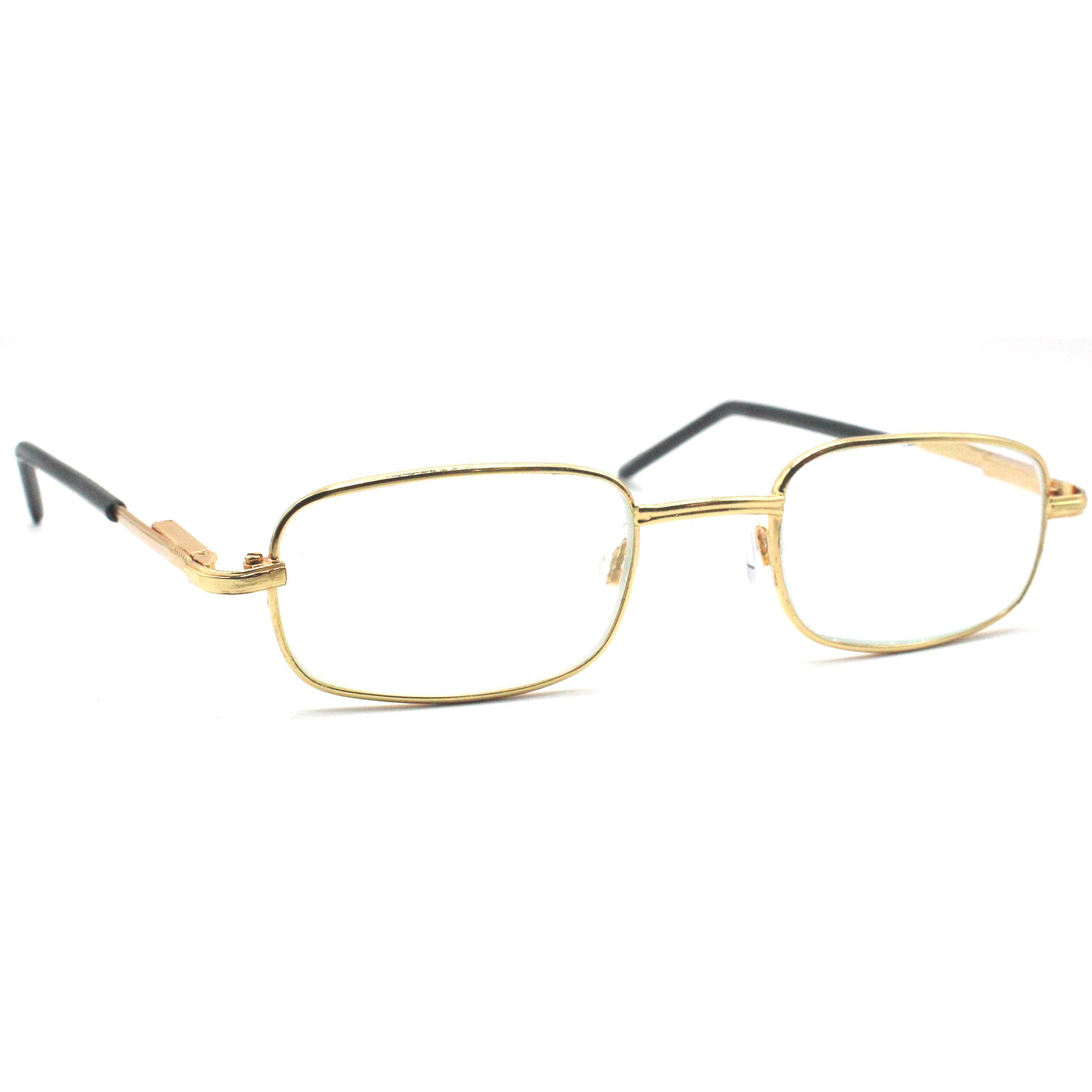 MAV Readers Full Rim Metal Frame with Glass Lens Reading Glasses for Men and Women with Hard Case | Power: +1.00 to +3.00 and Color: Silver and Gold