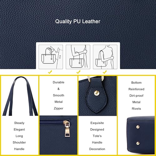 Image of CHICAROUSAL Tote Handbags Purses for Women PU Leather Womens Shoulder Bag | Large Tote Bag for Women, Shoulder Purse, Vegan Leather Purses for Women, Women's Handbags