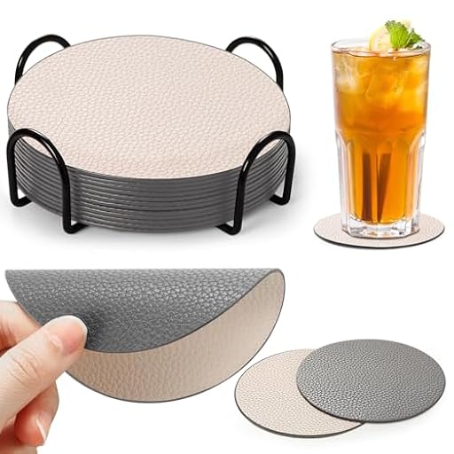 Gucass Juego de 12 Posavasos de Doble Cara con Soporte Redondo, Posavasos de Mesa para Cocina, Oficina y Hogar, Antideslizantes, Resistentes al Calor y Fáciles de Limpiar, Decorativos y Elegantes | Ya disponible en tu tienda friki favorita! En mundofriki.es!