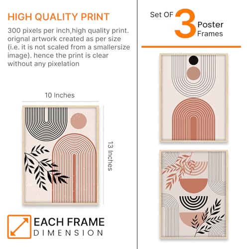 Image of BANGERZ Wall Art Painting Boho Artwork Living Room and Bedroom Frames Decor, Office and Framed Hotel Decoration Big Size Set of 3 (Artwork 4, 10x13 inch)