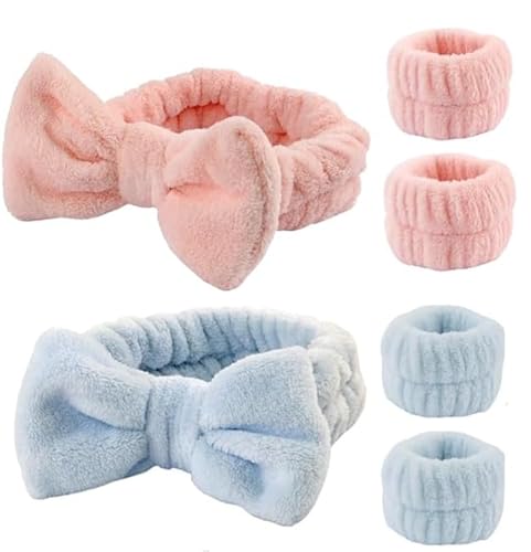 Kvittra Wristbands Wrist Towels, Microfiber Women's Wrist Towels for Washing Face and Skincare Spa, Microfiber Flannel Wrist Washband, Face Washing Wristbands for Women Girls
