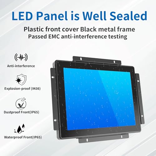 Image of 9.7 Inch Open Frame Touch Monitor, PCAP 10-Point Touch Industrial Touchscreen Monitor, with HDMI /VGA /DVI Interface, Active Matrix TFT LCD,LED Backlight, with VESA Mount