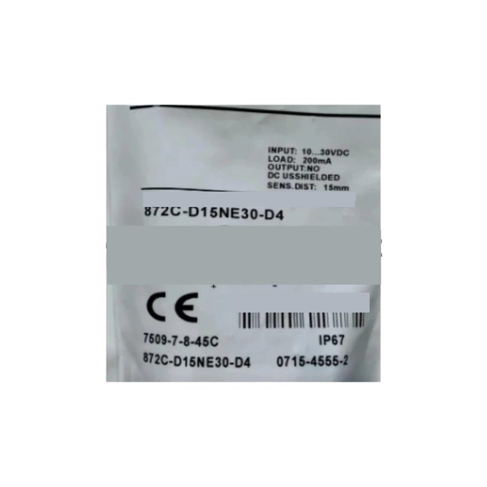 PORJGJDF 872C-D15NE30-D4 Proximity switch