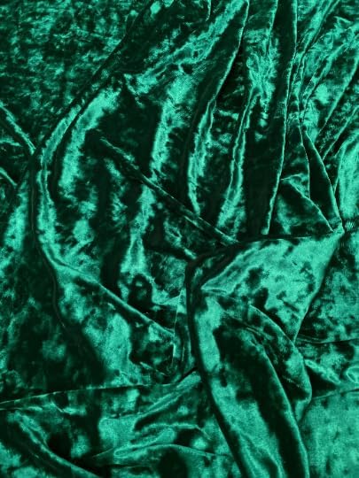 Premium Stretch Crushed Velvet Fabric (Hunter Green) - Image 3