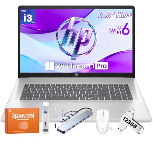 HP 2025 17C` m[gp\R Intel 8 Core I3-N305 17.3C` HD+ A`OAfBXvC 32GB RAM 1TB SSD Windows 11 Pro Copilot AI Wi-Fi 6 HDMI HP 1