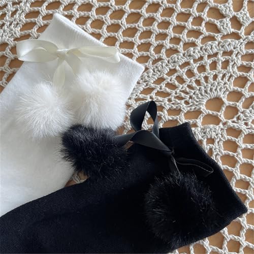 Stylish Children's Thigh High Socks Solid Color Girls Knee Socks Baby Long Stockings with Lovely Bowknot Detail4