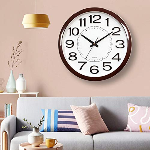 Flips Silent Non Ticking Wall Clock,17 Inch Modern Battery Operated Easy To Read 3D Numbers Clock For Home Office Living Room Decorative Wall Clock-White 42X42Cm(17X17Inch) #TOP2