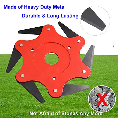 SYITCUN Trimmer Head Cutter 6 Steel Grass Steel Blades Razors 65Mn Trimmer Head