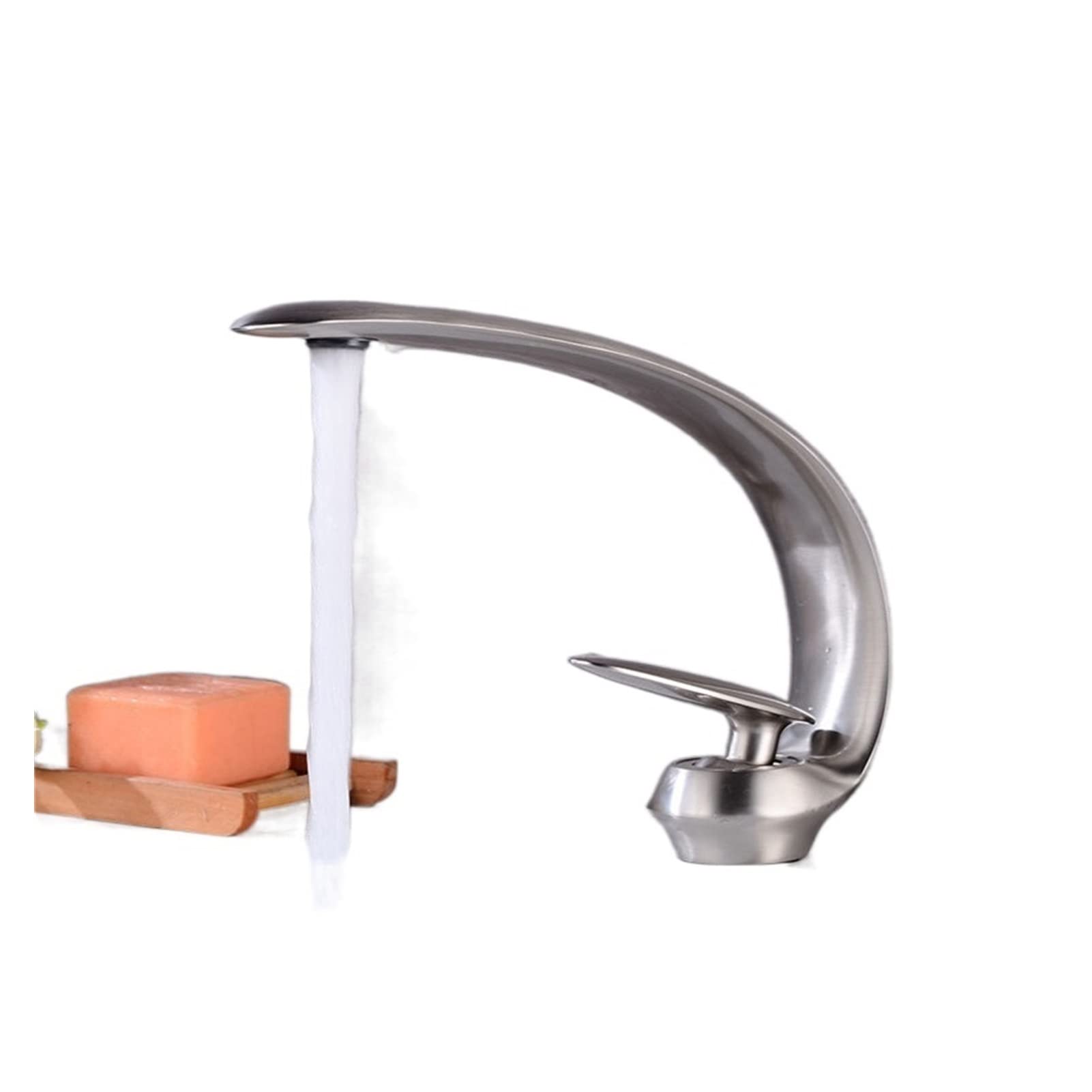 Flexible Swivel Tap, Rose Gold Basin Faucet Modern Bathroom Sink Mixer Tap Brass Wash Basin Single Handle Hole Crane for(Nickel)
