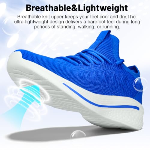 Image of Pujcs Womens Walking Running Shoes Slip-on Breathable Mesh Tennis Sneakers | Lightweight Non-Slip Shoes-Cushioned Athletic Sneakers for Gym Hiking Workout Casual Work