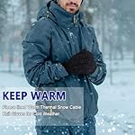 Beurlike Wool Winter Gloves for Men Women Fleece lined Touchscreen Warm Thermal Snow Cable Knit Gloves for Cold Weather Gift - Image 5