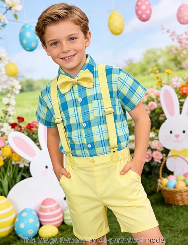 Image of A&J DESIGN Baby Boys Gentleman Suit, 2Pcs Outfit Shirt & Pants