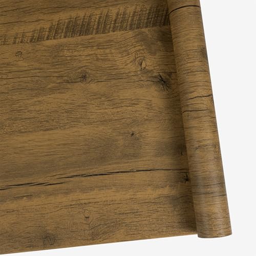 Abyssaly papier adhesif pour meuble, vinyle film adhesif pour meuble effet bois, papier peint autocollant rouleau adhesif decoratif cuisine,...