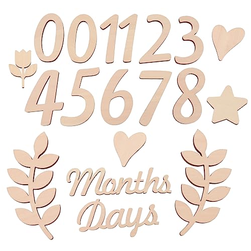 Hohopeti Birth Announcement Sign Wooden Monthly Milestone Photo Prop Set Decorative Party Accessory