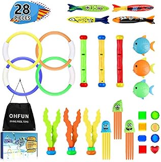 28 Pcs Dive Toys Pool Toys Underwater Swimming Toys Set with Bonus Storage