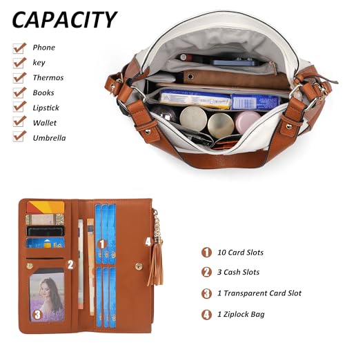 Image of TANTOMI Hobo Bags for Women Crossbody Bags Set Crossbody Purses and Handbags Tote Bags with Adjustable Shoulder Strap 2pcs