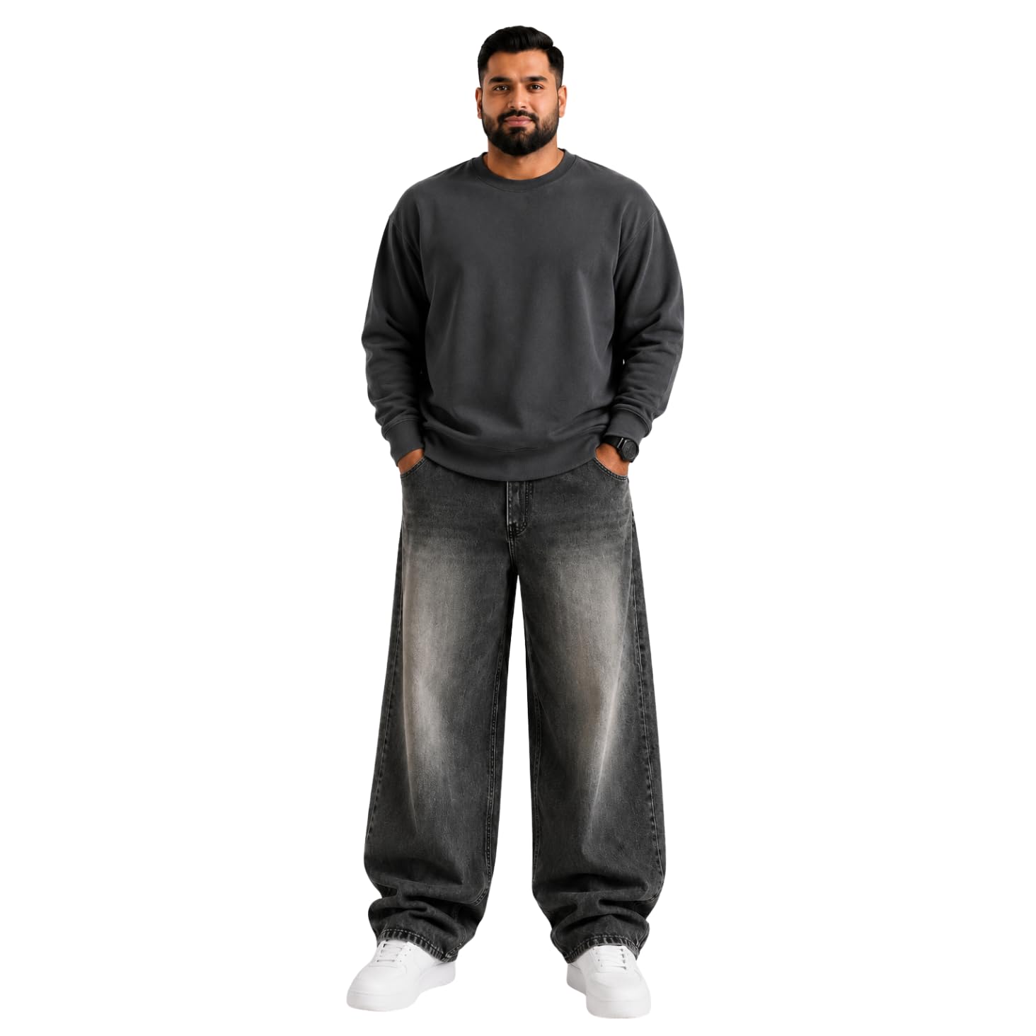 Men's Oversized Solid Full Sleeve Sweatshirt-image-36