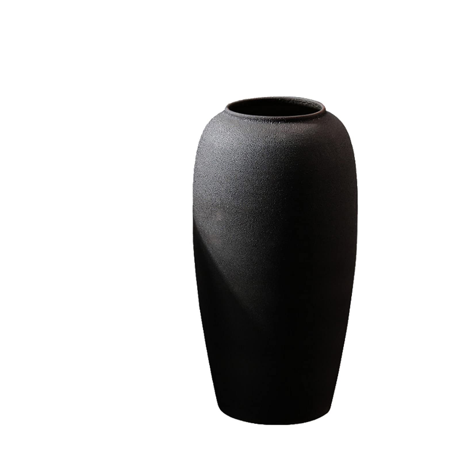 asdchZen Indoor Gardening Vintage Black Vase, Living Room Hotel Lobby Floor Vase Large Ceramic Vase Outdoor Decorative Vase,28 * 50CM