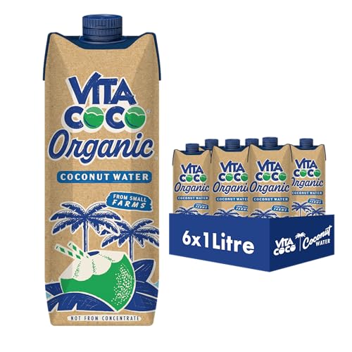 Vita Coco Organic Coconut Water 6x1L High in Vitamin C and Potassium No Fat Low in Calories Non-GMO Gluten-Free Vegan