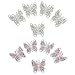 5 pièces papillon strass patchs en tissu autocollant de broderie colle thermofusible Applique décor pour la décoration de vêtements(Rose)