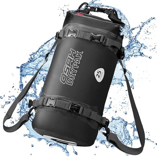 OSAH DRYPAK 25L Waterproof Dry Bag - Motorcycle Luggage Tail Bag with Straps for Back Seat