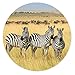 Produktbild Merchandise for Fans Zebra DREI Tiere in freier Wildbahn Afrika, Mauspad rund aus Textil 20cm, Rutschfester Kautschukrücken, für alle Maustypen