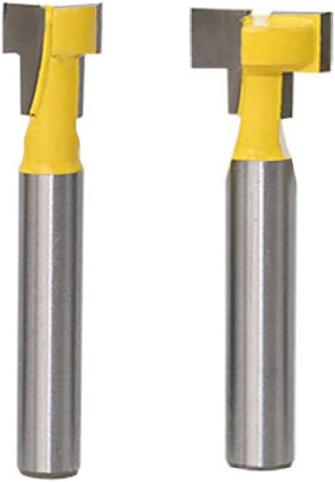 KitsPro 2pcs Tipped Keyhole Bit 1/4" Shade, Keyhole T-Slot Woodworking Cutter Router Bit used for slotted and wood screw holes